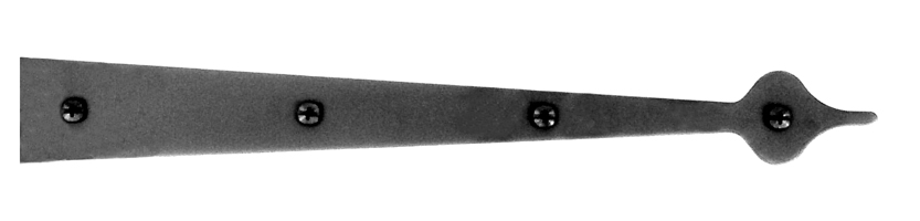 Spear Tip Smooth Iron Dummy Strap Hinge