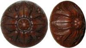 Molded Walnut Finish Rosette - 2"